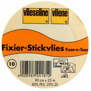 Vlieseline FixierStickvlies ricamo iron-on 90cm Bianco x10cm