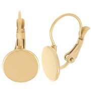 Base orecchini disco 10 mm in Acciaio Inox dorato x2