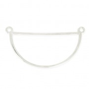 Distanziatore semi-cerchio 2 anelli da personalizzare 20x37 mm Placcatura argen x1