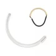 Mezzo bracciale da personalizzare con foro per cordone 1mm placcatura argento fino anticato