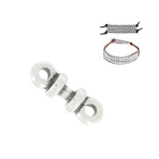 Distanziatore con rondella 12mm per laccetti di 1.5mm placcatura argento fino anticato