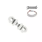 Distanziatore con rondella 12mm per laccetti di 1.5mm placcatura argento fino anticato