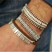 Distanziatore con rondella 12mm per laccetti di 1.5mm placcatura argento fino anticato