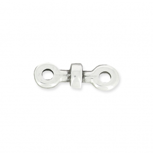 Distanziatore con rondella 12 mm per laccetti di 1.5 mm placcatura argento fino anticato