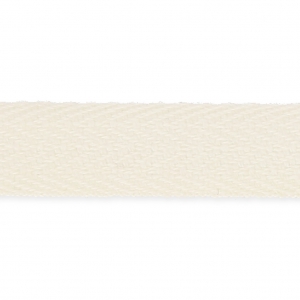Nastro twill di cotone motivo chevron 12 mm Crema x1m