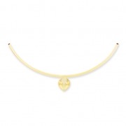 Pendente Tubo castone 4320 mm.18x13 dorato con oro fino x1