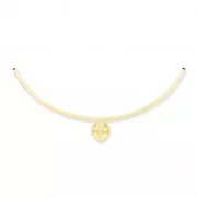 Pendente Tubo castone 4320 mm.18x13 dorato con oro fino x1