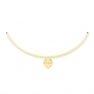 Pendente Tubo castone 4320 mm.18x13 dorato con oro fino x1