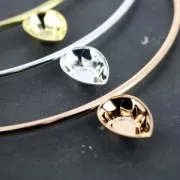 Pendente Tubo castone 4320 mm.18x13 dorato con oro fino x1