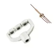 Terminale doppio 3 fori per tessitura di perle e cordone 1.5mm placcatura argento fino anticato