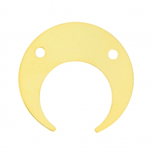Distanziatore 2 trous mezza-luna o corno 30mm dorato con oro finox1