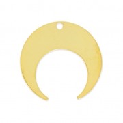 Pendente mezzaluna 20 mm dorato con oro fino x1|raw }}