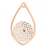 Pendentif goutte sertis 53.5x31 mm serti 5817 6mm doré rose x1
