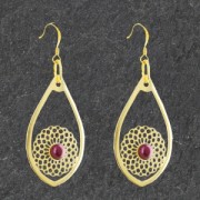 Pendentif goutte sertis 53.5x31 mm serti 5817 6mm doré rose x1