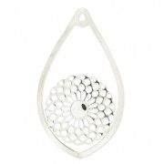 Pendentif goutte sertis 53.5x31 mm serti 5817 6mm Placcatura argento fino x1|raw }}