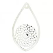 Pendentif goutte sertis 53.5x31 mm serti 5817 6mm Placcatura argento fino x1