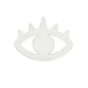 Distanziatore occhio portafortuna traforato 20 mm argentato x1