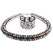 Perle in vetro (Rep. Ceca) 3 fori Cali Beads 3x8mm Light Chocolate x30