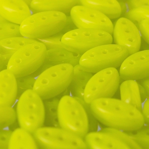 Perle in vetro (Rep. Ceca) 3 fori Cali Beads 3x8mm Chartreuse Silk x30