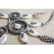 Set di 17 perle rotonde piatte in legno grezzo naturale 15x3 mm x1