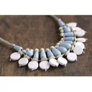 Set di 25 perle cilindriche in legno grezzo naturale 20x9 mm x1