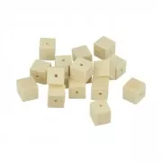 Set di 20 perle quadrate in legno grezzo naturale 15 mm x1