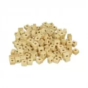 Set di 150 perle quadrate in legno grezzo naturale 5x3 mm x1