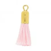 Pompon in cotone per creazioni fai da te 17 mm - Rosa - Dorato x1