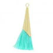 Pompon di cotonee 33 mm turquoise con coppetta Dorato HQ x1