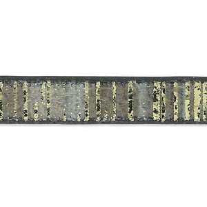 Nastro sintetico fantasia 5 mm strisce scure con riflessi dorati x1,2m