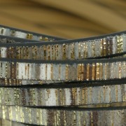 Nastro sintetico fantasia 5 mm strisce scure con riflessi dorati x1,2m