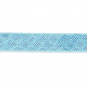 Nastro sintetico fantasia 5 mm effetto rettile Blu metallizzato x1,2 m
