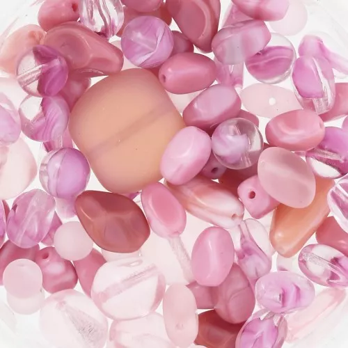 Abbinamento di perline di Bohemia rosa x50g