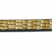 Nastro sintetico fantasia effetto rettile metallizzato da 5 mm Dorato x1,2 m