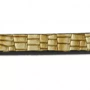 Nastro sintetico fantasia effetto rettile metallizzato da 5 mm Dorato x1,2 m
