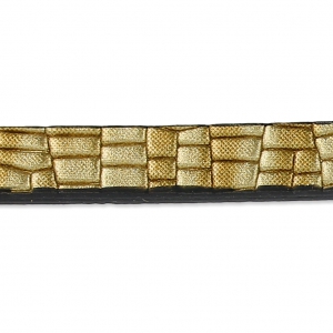Nastro sintetico fantasia effetto rettile metallizzato da 5 mm Dorato x1,2 m
