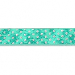 Nastro sintetico fantasia 5mm effetto rettile Menta Pois Métallisé x1,2m