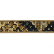Nastro fantasia in similpelle 5 mm marrone effetto rettile x1,2 m