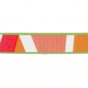 Nastro sintetico fantasia 5 mm con motivo geometrico multicolore x1,2m