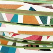 Nastro sintetico fantasia 5 mm con motivo geometrico multicolore x1,2m