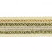 Gallone fantasia decorato con catene e paillettes 25 mm Crema x10cm