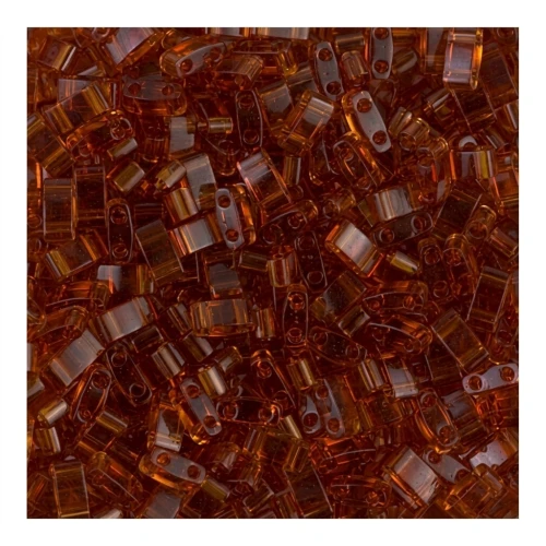 Miyuki Half Tila Beads 5x2.3x1.9 mm HTL-134 - Tr Dark Topaz x10g