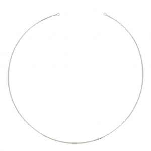Girocollo con 2 anelli da decorare 39 cm rodiato HQ x1