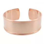 Base in ottone per bracciale con bordo incurvato mm.  21x160 dorato rosa x1