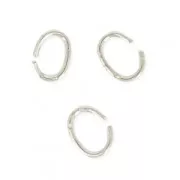 Anelli aperti ovali piccoli 3,3x2,4x0,4 mm - Targhette in rodio x1g