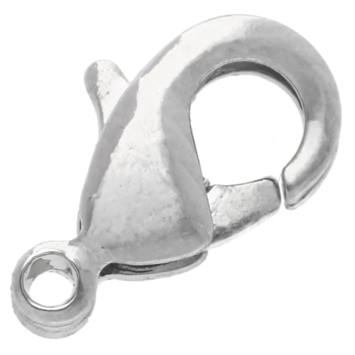 Chiusura moschettone 9.5 mm rodiato x1