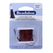 Cordon coton avec fil métallique pour réaliser des pompons 0.8 mm Noir/Rouge x 20m
