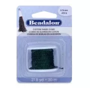 Cordon coton avec fil métallique pour réaliser des pompons 0.8 mm Noir/Vert x 20m