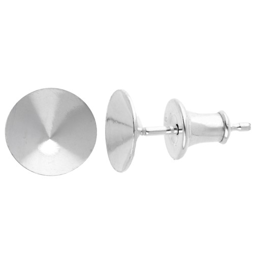 Orecchini perno con cabochon PureCrystal 1122 8 mm - Argento 925 x2