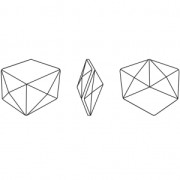 Cabochon PureCrystal 4933 Tilted Dice 19 mm Crystal x1